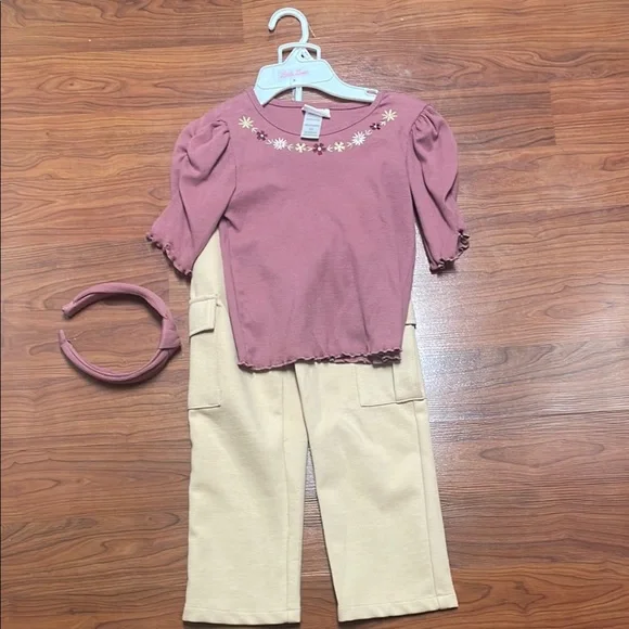 Little Lass girls cute outfit Set with Headband size 6X - Picture 2 of 9